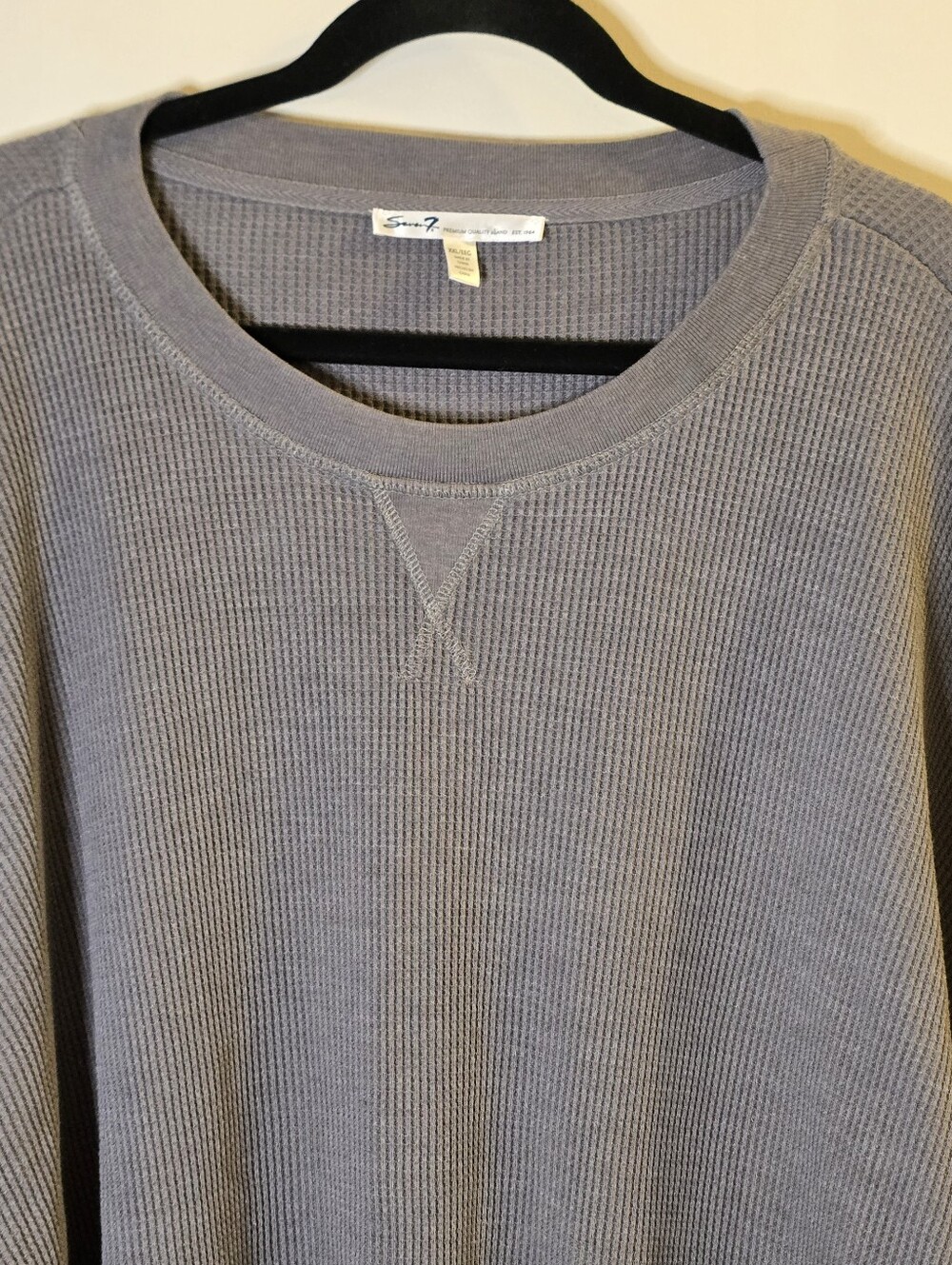 Seven7 Grey Waffle Knit Long Sleeve Xxl - Picture 3 of 6